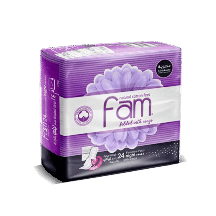 Fam natural cotton feel one step feminine pads (10 pads)