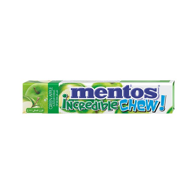mentos incredible chew green apple flavour